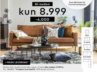 Skeidar Westin sofa tilbud