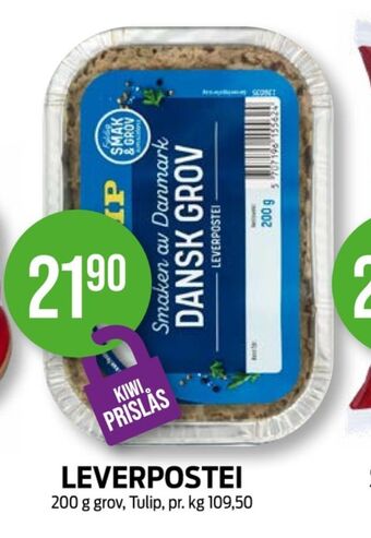 Kiwi Dansk grov leverpostei tilbud