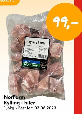 Havaristen Norfarm kylling i biter tilbud