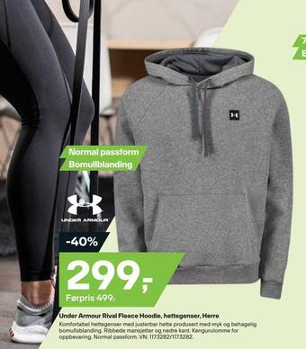 XXL Sport Under armour rival fleece hoodie, hettegenser, herre tilbud