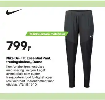 XXL Sport Nike dri-fit essential pant, treningsbukse,, dame tilbud