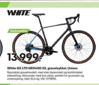 XXL Sport White gx ltd grx400 22, gravelsykkel, unisex tilbud