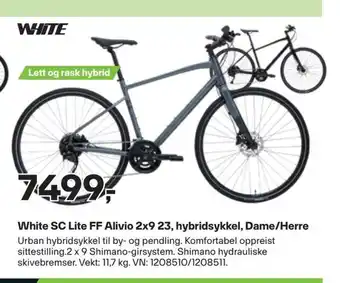 XXL Sport White sc lite ff alivio 2x9 23, hybridsykkel, dame/herre tilbud
