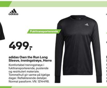 XXL Sport Adidas own the run long sleeve, treningstrøye, herre tilbud