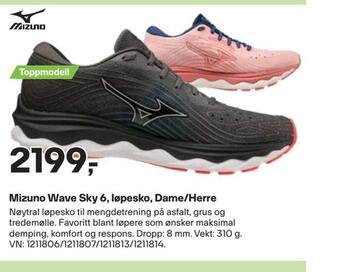XXL Sport Mizuno wave sky 6, løpesko, dame/herre tilbud