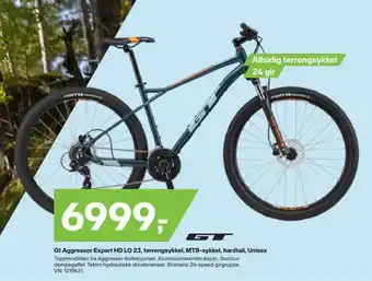 XXL Sport Gt aggressor expert hd lo 23, terrengsykkel, mtb-sykkel, hardtail, unisex tilbud