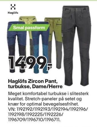 XXL Sport Haglöfs zircon pant, turbukse, dame/herre tilbud