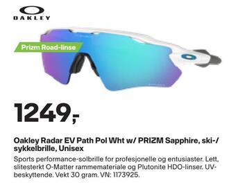 XXL Sport Oakley radar ev path pol wht w/ prizm sapphire, ski-/ sykkelbrille, unisex tilbud