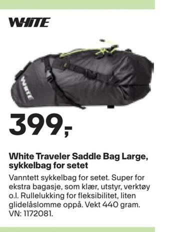 XXL Sport White traveler saddle bag large, sykkelbag for setet tilbud