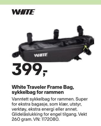 XXL Sport White traveler frame bag, sykkelbag for rammen tilbud