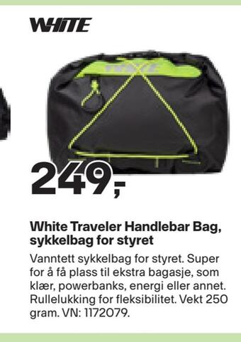 XXL Sport White traveler handlebar bag, sykkelbag for styret tilbud