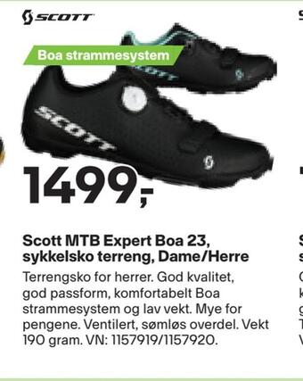 XXL Sport Scott mtb expert boa 23, sykkelsko terreng, dame/herre tilbud