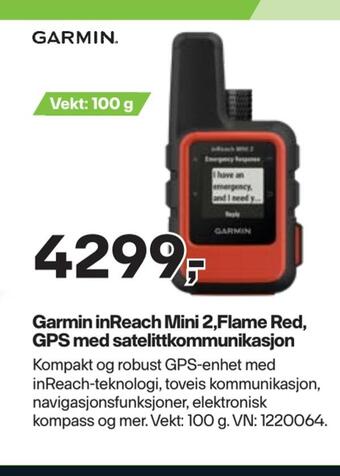 XXL Sport Garmin inreach mini 2,flame red, gps med satelittkommunikasjon tilbud