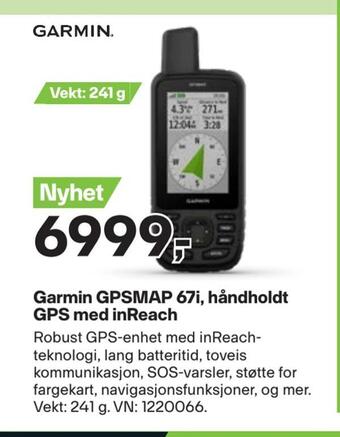 XXL Sport Garmin gpsmap 67i, håndholdt gps med inreach tilbud
