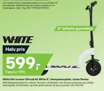 XXL Sport White dirt scooter offroad air white 8, lekesparkesykkel, junior/senior tilbud