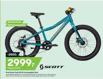 XXL Sport Scott roxter team 20 22, terrengsykkel, barn tilbud