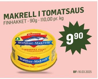 Holdbart Makrell i tomatsaus tilbud