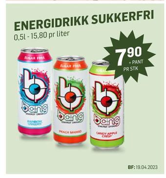 Holdbart Energidrikk sukkerfri tilbud