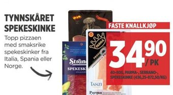 Meny Tynnskåret Spekeskinke tilbud
