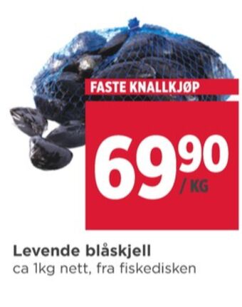 Meny Ukjent blåskjell tilbud