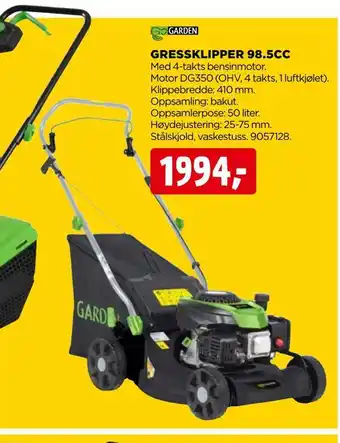 jem & fix Gressklipper 98,5cc tilbud