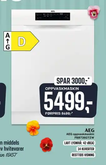Skousen Aeg oppvaskmaskin fbb73927zw tilbud