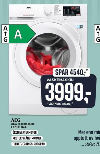 Skousen Aeg vaskemaskin lr612l84a tilbud
