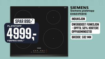 Skousen Siemens platetopp eh651feb1e tilbud