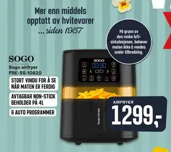 Skousen Sogo airfryer fre-ss-10820 tilbud