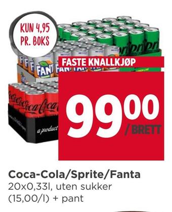 Meny Coca-cola/sprite/fanta tilbud