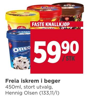Meny Freia iskrem i beger tilbud