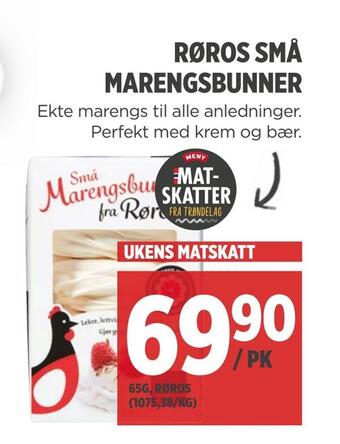 Meny Røros små marengsbunner tilbud