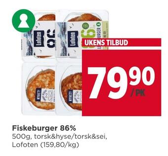 Meny Fiskeburger 86% tilbud