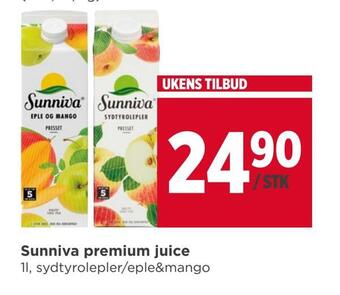 Meny Sunniva premium juice tilbud