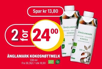Coop Extra ÄNGLAMARK KOKOSNØTTMELK tilbud