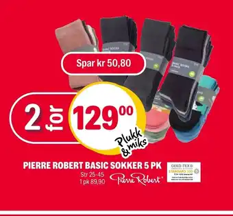 Coop Extra PIERRE ROBERT BASIC SOKKER 5 PK Str 25-45 1 pk 89,90 tilbud