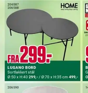 Europris LUGANO BORD Sortlakkert stål tilbud