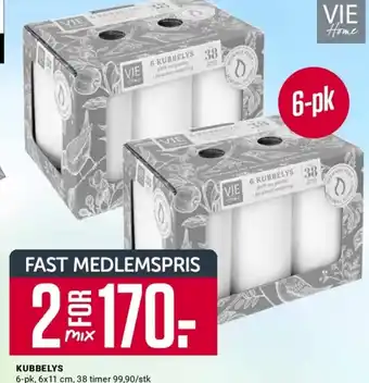 Europris KUBBELYS 6-pk, 6x11 cm, 38 timer 99,90/stk tilbud
