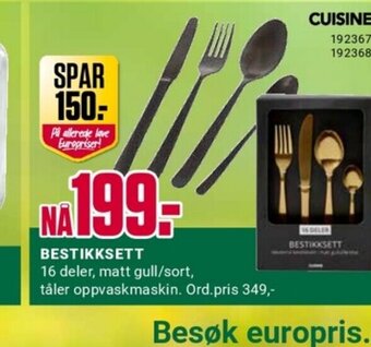 Europris BESTIKKSETT tilbud