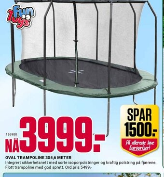 Europris OVAL TRAMPOLINE 3X4,6 METER tilbud