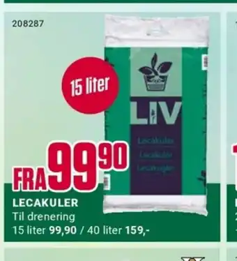Europris LECAKULER Til drenering 15 liter 99,90 / 40 liter 159,- tilbud