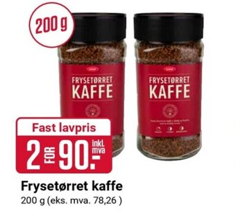 Europris Frysetørret kaffe tilbud