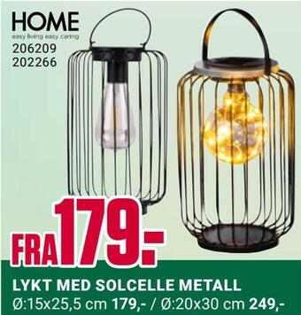 Europris Lykt med solcelle metall tilbud