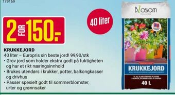 Europris Blossom plantejord tilbud