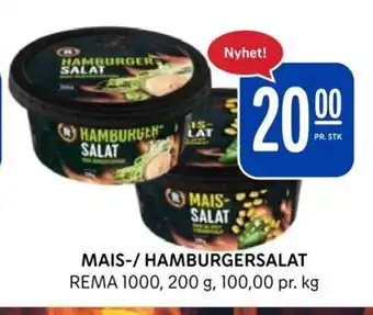 Rema 1000 MAIS-/ HAMBURGERSALAT REMA 1000, 200 g tilbud