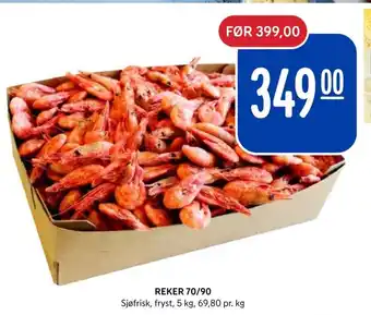 Rema 1000 REKER 70/90 Sjøfrisk, fryst, 5 kg tilbud