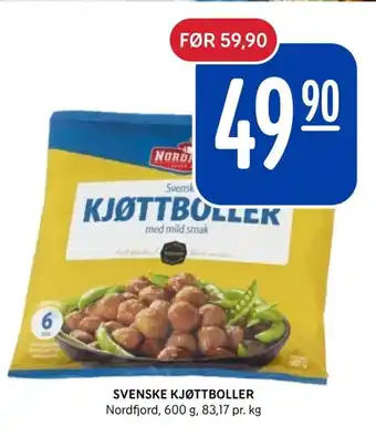 Rema 1000 SVENSKE KJØTTBOLLER Nordfjord, 600 g tilbud
