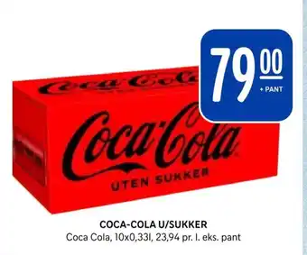 Rema 1000 COCA-COLA U/SUKKER Coca Cola, 10x0,331 tilbud