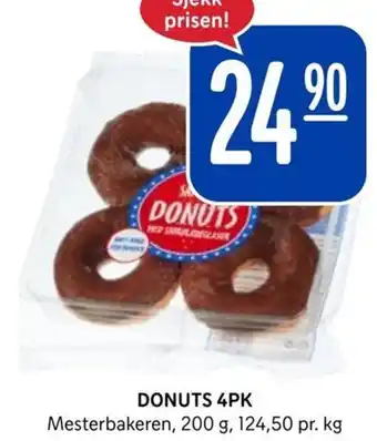 Rema 1000 DONUTS 4PK Mesterbakeren, 200 g tilbud
