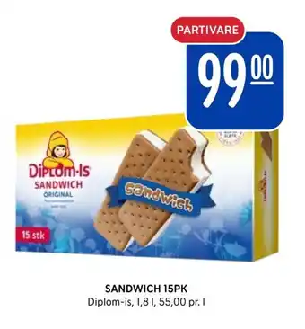Rema 1000 SANDWICH 15PK Diplom-is, tilbud